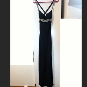 Cache late 90s Black Gown Dress with Beaded Detailing -- size 2